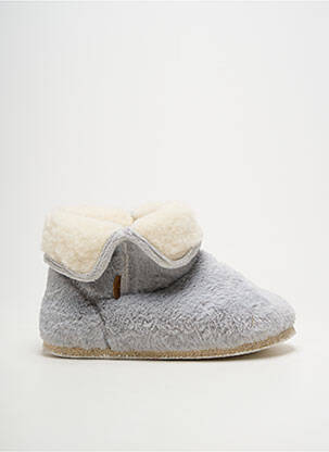 Chaussons/pantoufles bout rond talon plat jusqu'à 3cm gris CHAUSSE MOUTON femme