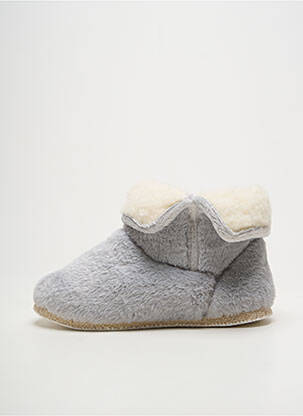 Chaussons/pantoufles bout rond talon plat jusqu'à 3cm gris CHAUSSE MOUTON femme