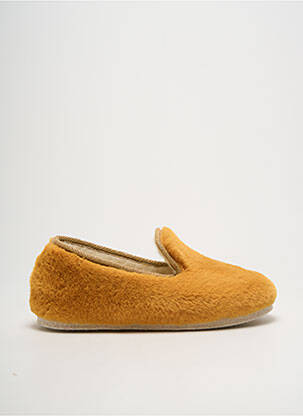 Chaussons/pantoufles semelle extérieure textile talon plat jusqu'à 3cm orange CHAUSSE MOUTON femme