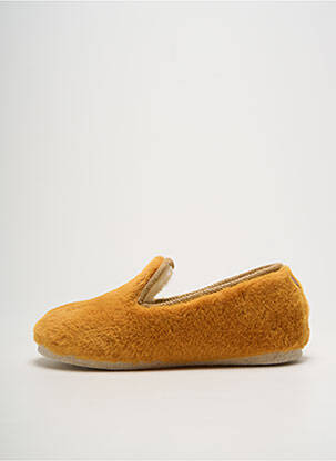 Chaussons/pantoufles semelle extérieure textile talon plat jusqu'à 3cm orange CHAUSSE MOUTON femme
