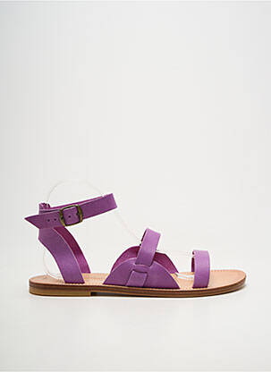 Sandales/nu pieds chiquet talon plat jusqu'à 3cm violet SESSUN femme