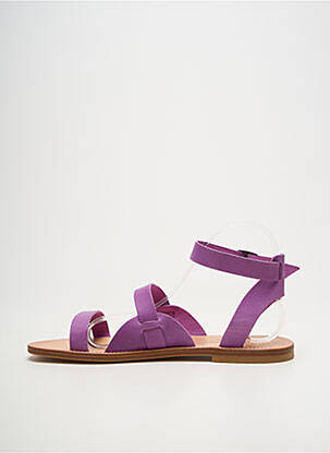 Sandales/nu pieds chiquet talon plat jusqu'à 3cm violet SESSUN femme