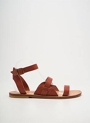 Sandales/nu pieds chiquet talon plat jusqu'à 3cm marron SESSUN femme