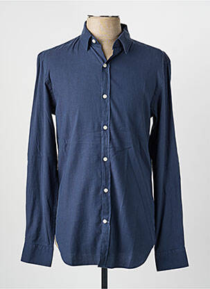 Chemise manches longues poignets boutonnés bleu JAQK homme