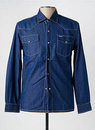 Chemise manches longues poches bleu BLOTTER ATELIER homme
