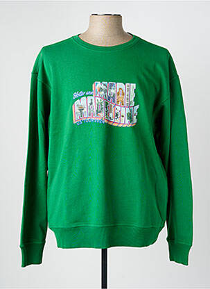 Sweat-shirt stretch manches longues vert BLOTTER ATELIER homme