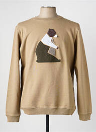 Sweat-shirt stretch manches longues marron BLOTTER ATELIER homme