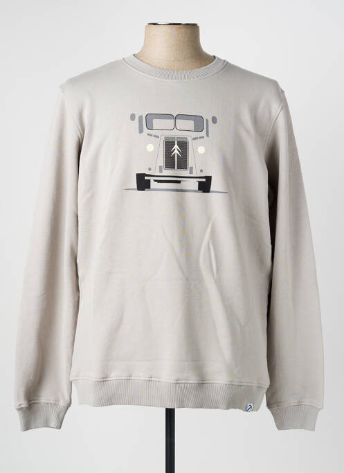Sweat-shirt stretch manches longues gris BLOTTER ATELIER homme