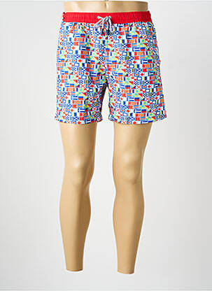 Short de bain imprimé fantaisie rouge MC ALSON homme