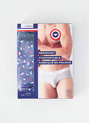 Slip imprimé fantaisie bleu LE SLIP FRANCAIS homme