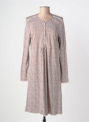 Chemise de nuit manches longues marron RINGELLA femme