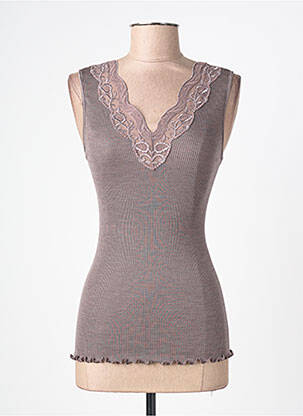 Top/caraco stretch marron MORETTA femme