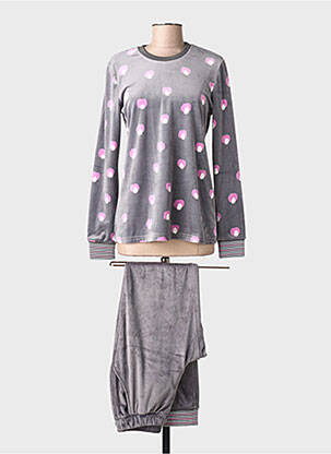 Pyjama coupe droite gris SENORETTA femme