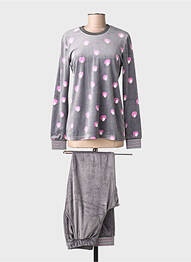 Pyjama coupe droite gris SENORETTA femme