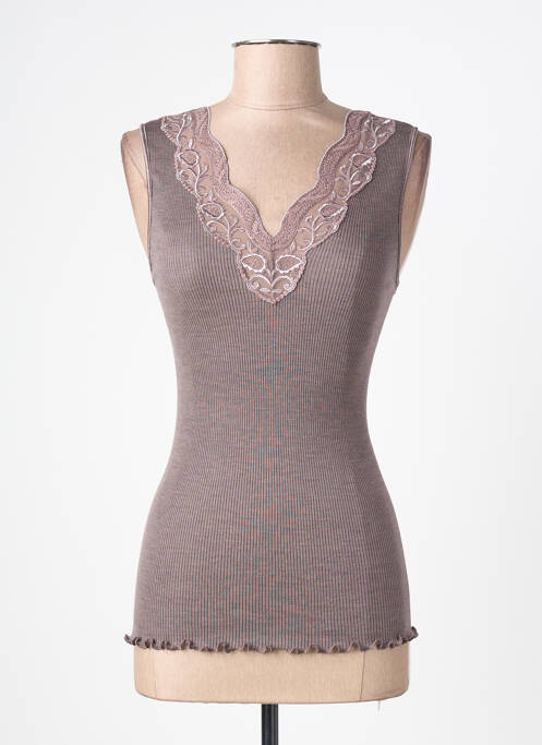 Top/caraco stretch marron MORETTA femme