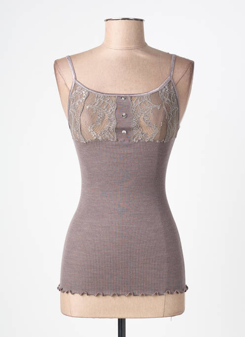 Top/caraco stretch marron MORETTA femme