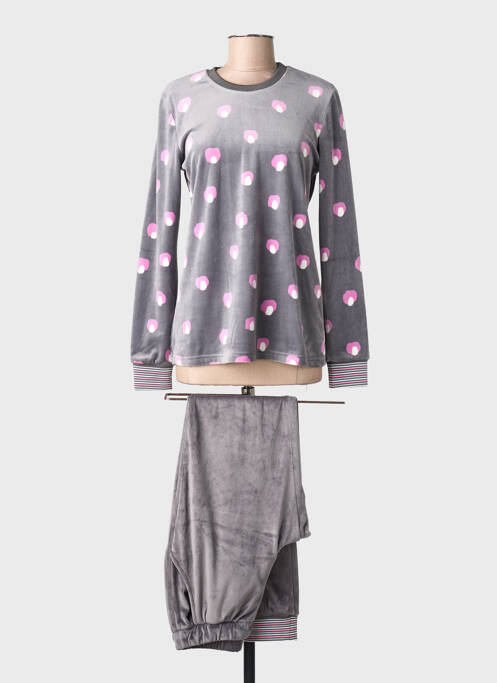 Pyjama coupe droite gris SENORETTA femme