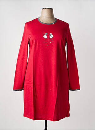 Chemise de nuit manches longues rouge RINGELLA femme