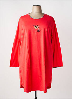 Chemise de nuit manches longues rouge RINGELLA femme