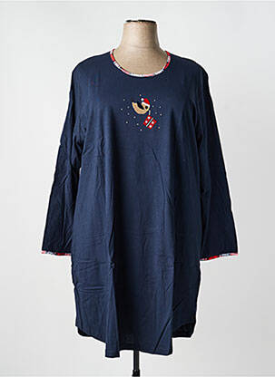 Chemise de nuit manches longues bleu RINGELLA femme