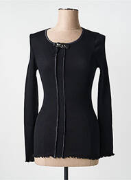Pull coupe cintrée manches longues noir MORETTA femme
