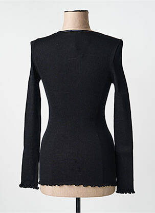 Pull coupe cintrée manches longues noir MORETTA femme
