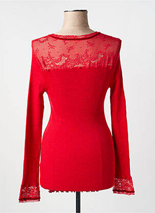 Pull coupe cintrée manches longues rouge MORETTA femme
