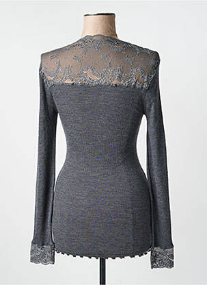 Pull coupe cintrée manches longues gris MORETTA femme