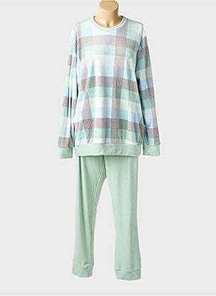 Pyjama coupe droite vert SENORETTA femme
