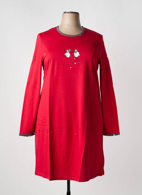 Chemise de nuit manches longues rouge RINGELLA femme