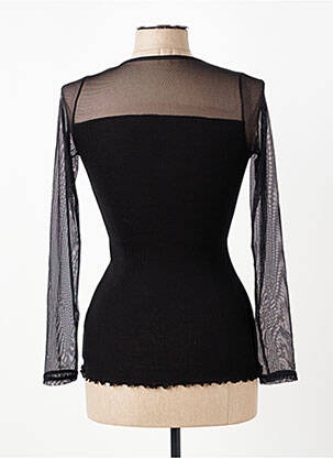 Pull coupe cintrée manches longues noir MORETTA femme