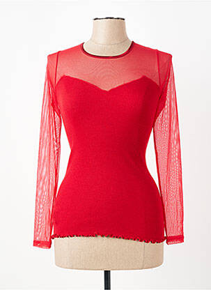 Pull coupe cintrée manches longues rouge MORETTA femme