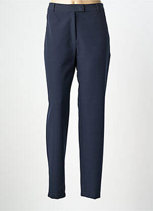 Pantalon droit tissage popeline taille normale bleu EVA KAYAN femme