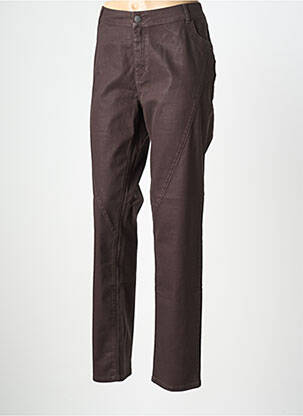 Pantalon droit stretch taille normale marron EVA KAYAN femme