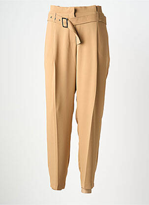 Pantalon droit tissage popeline taille normale marron EVA KAYAN femme