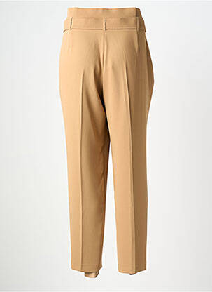Pantalon droit tissage popeline taille normale marron EVA KAYAN femme