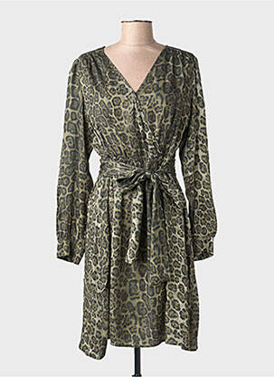 Robe mi-longue manches longues manches longues vert EVA KAYAN femme