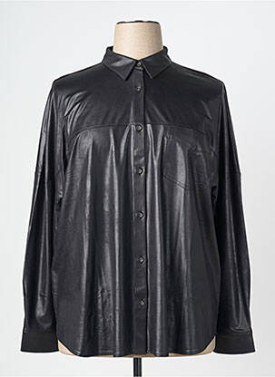 Chemisier coupe droite manches longues noir EVA KAYAN femme