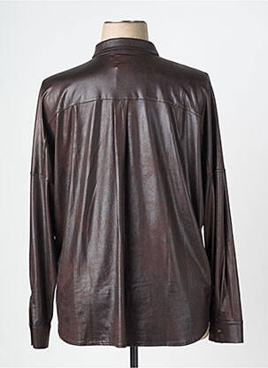 Chemisier coupe droite manches longues marron EVA KAYAN femme