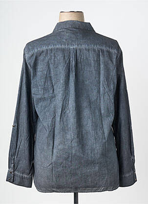 Chemisier coupe droite manches longues bleu EVA KAYAN femme