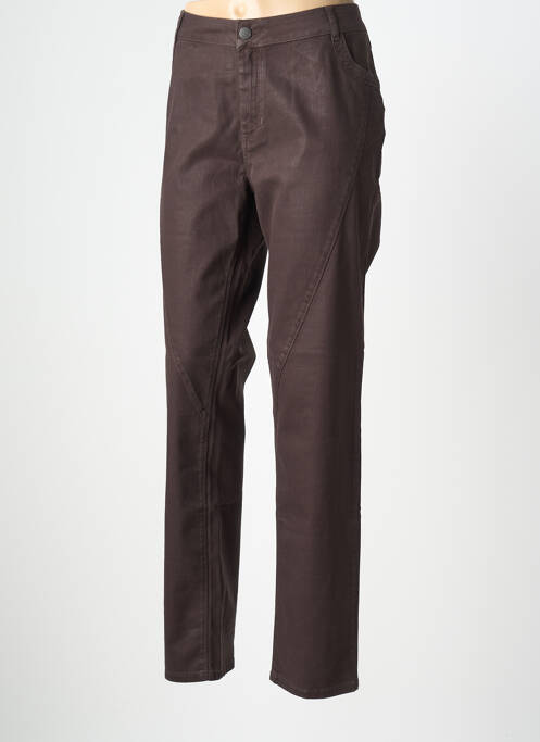 Pantalon droit stretch taille normale marron EVA KAYAN femme