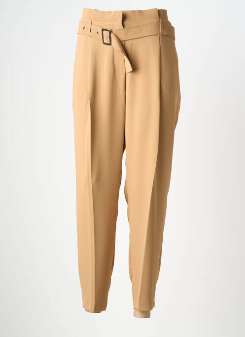 Pantalon droit tissage popeline taille normale marron EVA KAYAN femme
