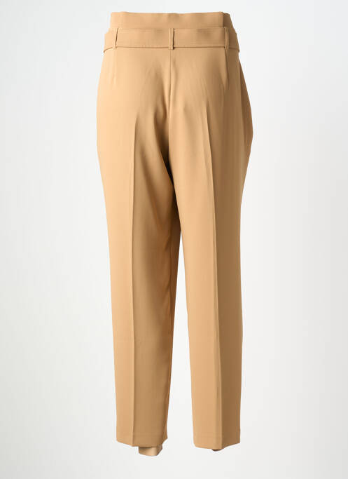 Pantalon droit tissage popeline taille normale marron EVA KAYAN femme