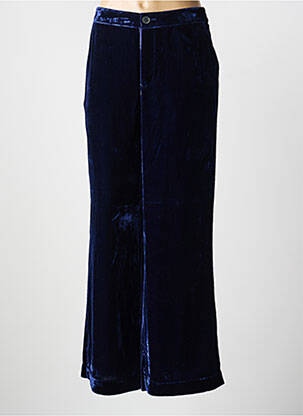 Pantalon large fermeture zippée sous rabat boutonné taille normale bleu JANE BLUE femme