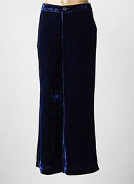 Pantalon large fermeture zippée sous rabat boutonné taille normale bleu JANE BLUE femme