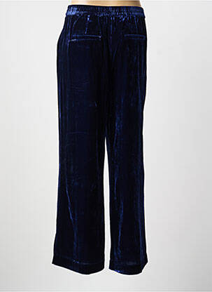 Pantalon large fermeture zippée sous rabat boutonné taille normale bleu JANE BLUE femme