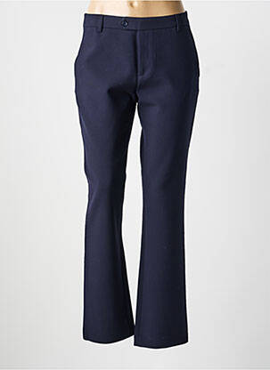 Pantalon droit tissage crêpe taille normale bleu DENIM STUDIO femme