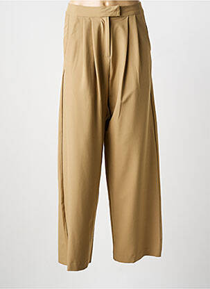 Pantalon large tissage popeline taille normale marron TANTÄ femme