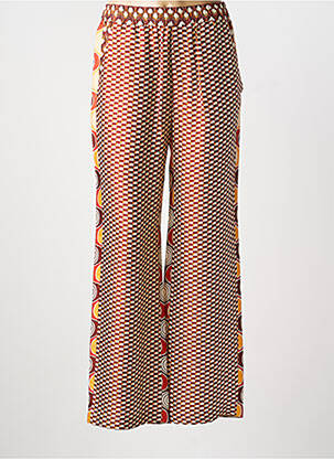 Pantalon large poches taille normale orange ME369 femme