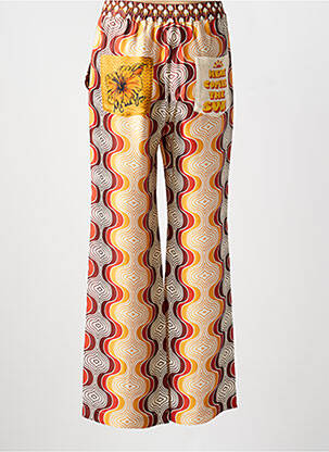 Pantalon large poches taille normale orange ME369 femme